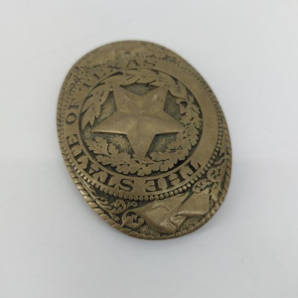 Tony Lama The State of Texas Brass Tony Western Belt Buckle - Picture 9 of 12